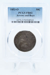 1853-O PCGS FR02 Liberty Seated Half Dollar Business Strike 50C