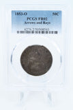 1853-O PCGS FR02 Liberty Seated Half Dollar Business Strike 50C