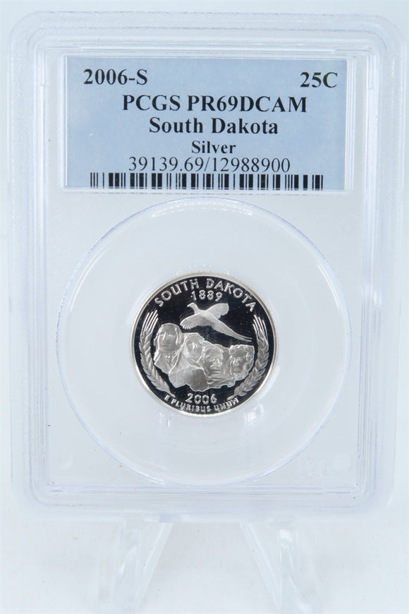 2006-S PCGS PR69DCAM Silver South Dakota State Quarter Proof 25C