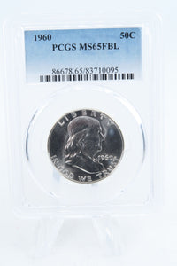 1960-P PCGS MS65FBL Franklin Half Dollar Full Bell Lines 50C