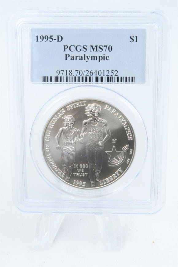 1995-D PCGS MS70 Paralympic Silver Modern Commemorative Dollar
