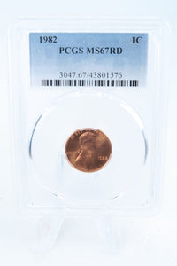 1982-P PCGS MS67RD Lincoln Memorial Cent Business Strike 1C