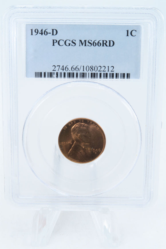 1946-D PCGS MS66RD Lincoln Wheat Cent Business Strike 1C