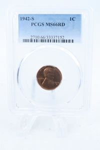 1942-S PCGS MS66RD Lincoln Wheat Cent Business Strike 1C