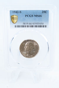 1942-S PCGS MS66 Washington Quarter Business Strike 25C
