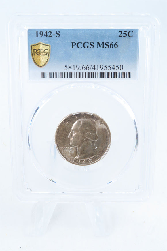 1942-S PCGS MS66 Washington Quarter Business Strike 25C