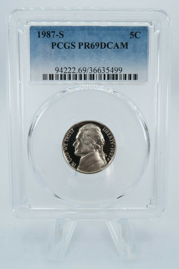 1987-S PCGS PR69DCAM Jefferson Nickel Proof 5C