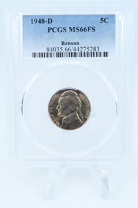 1948-D PCGS MS66FS Jefferson Nickel Full Steps Business Strike 5C