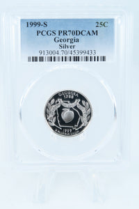 1999-S PCGS PR70DCAM Silver Georgia State Quarter Proof 25C