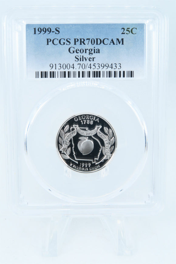 1999-S PCGS PR70DCAM Silver Georgia State Quarter Proof 25C