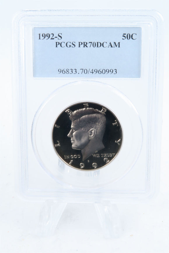 1992-S PCGS PR70DCAM Kennedy Half Dollar Proof 50C