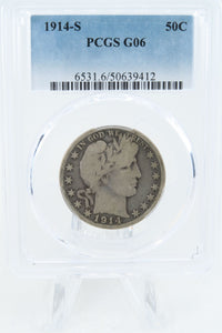 1914-S PCGS G06 Barber Half Dollar Business Strike 50C