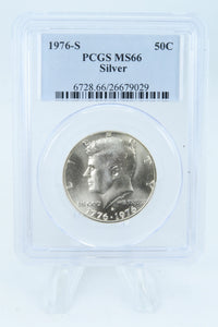 1976-S PCGS MS66 Silver Kennedy Half Dollar Business Strike 50C