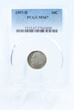 1957-D PCGS MS67 Roosevelt Dime Business Strike 10C