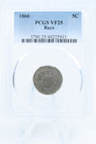 1866-P PCGS VF25 Shield Nickel Business Strike 5C