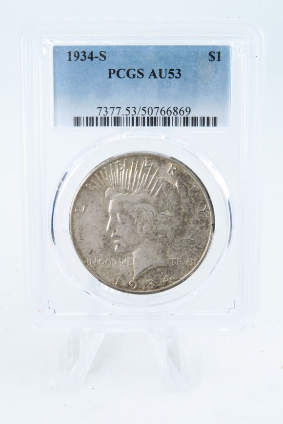 1934-S PCGS AU53 Peace Dollar Business Strike
