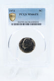 1973-P PCGS MS66FS Jefferson Nickel Full Steps Business Strike 5C