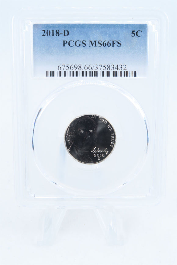 2018-D PCGS MS66FS Jefferson Nickel Full Steps Business Strike 5C