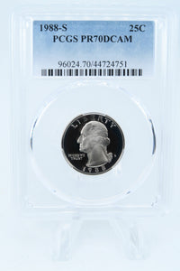 1988-S PCGS PR70DCAM Washington Quarter Proof 25C