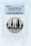 2010-W PCGS PR70DCAM Disabled Veterans Silver Modern Commemorative Dollar Proof