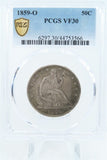 1859-O PCGS VF30 Liberty Seated Half Dollar Business Strike 50C