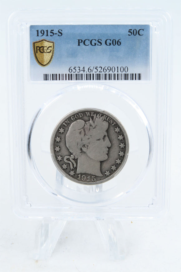 1915-S PCGS G06 Barber Half Dollar Business Strike 50C