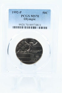 1992-P PCGS MS70 Olympic Modern Commemroative Half Dollar 50C