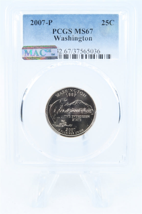 2007-P PCGS MS67 Washington State Quarter Business Strike 25C