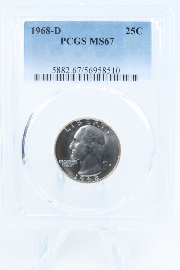 1968-D PCGS MS67 Washington Quarter Business Strike 25C