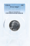 1968-D PCGS MS67 Washington Quarter Business Strike 25C