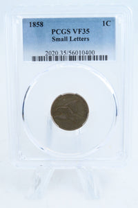 1858-P PCGS VF35 Small Letters Flying Eagle Cent Business Strike 1C