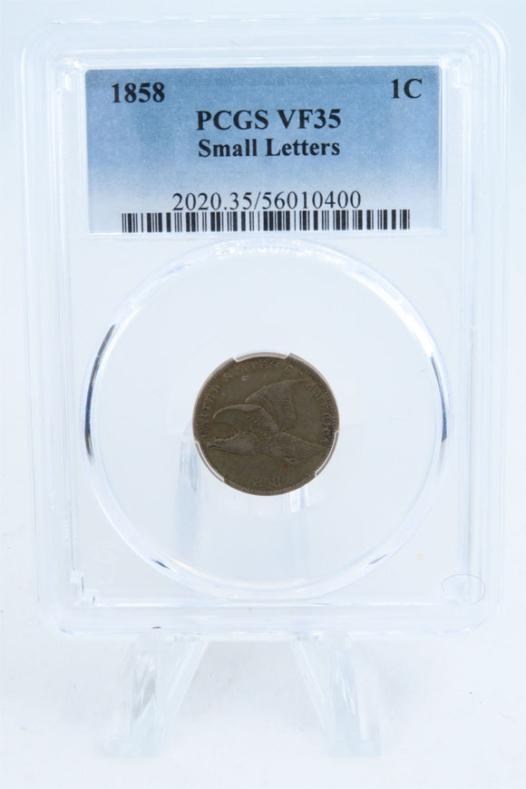 1858-P PCGS VF35 Small Letters Flying Eagle Cent Business Strike 1C