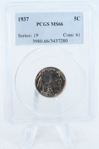 1937-P PCGS MS66 Buffalo Nickel Business Strike 5C