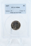 1937-P PCGS MS66 Buffalo Nickel Business Strike 5C