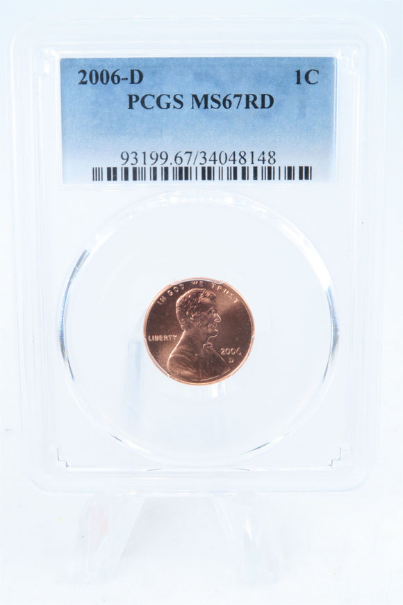 2006-D PCGS MS67RD Lincoln Memorial Cent Business Strike 1C