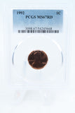 1992-P PCGS MS67RD Lincoln Memorial Cent Business Strike 1C