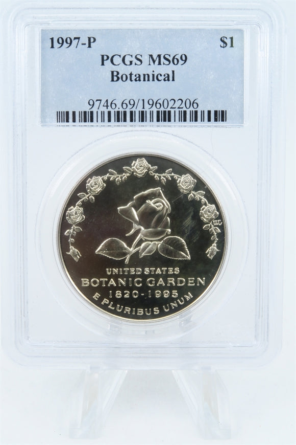 1997-P PCGS MS69 Botanical Silver Modern Commemorative Dollar