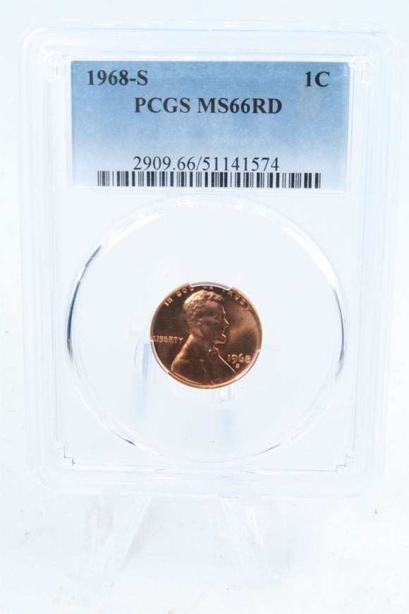 1968-S PCGS MS66RD Lincoln Memorial Cent Business Strike 1C