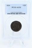 1834-P PCGS AU53BN Classic Head Half Cent Business Strike