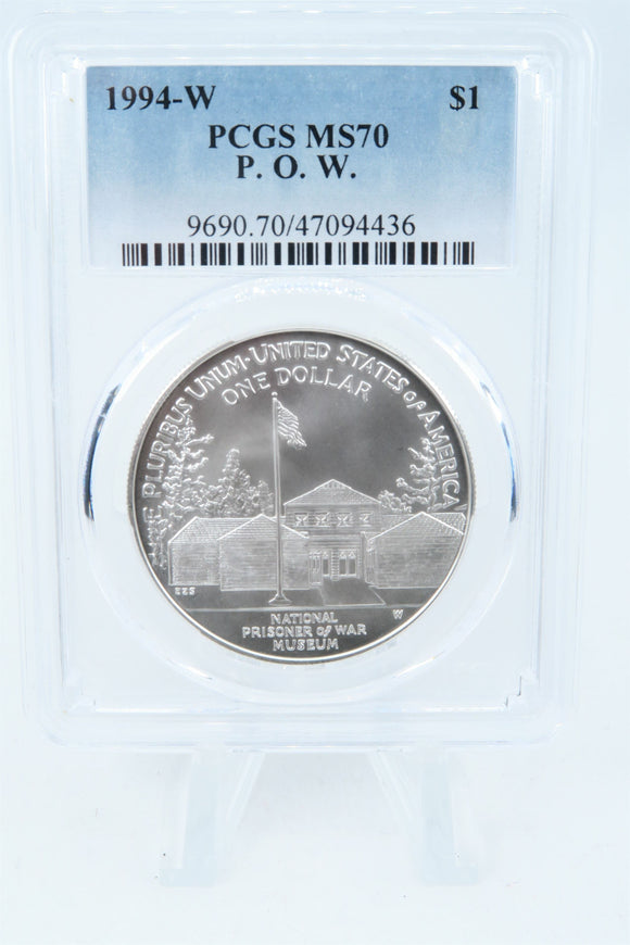 1994-W PCGS MS70 P.O.W. Silver Modern Commemorative Dollar