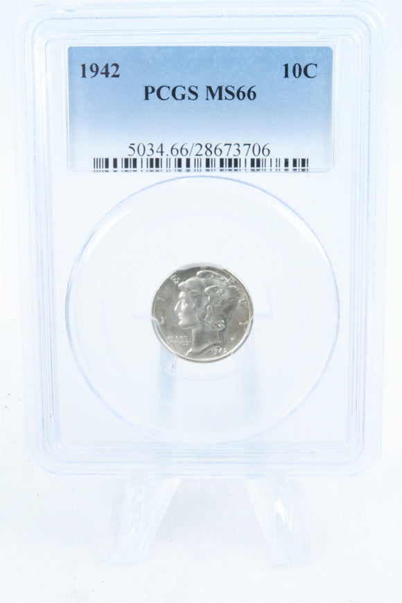 1942-P PCGS MS66 Mercury Dime Business Strike 10C