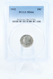 1942-P PCGS MS66 Mercury Dime Business Strike 10C
