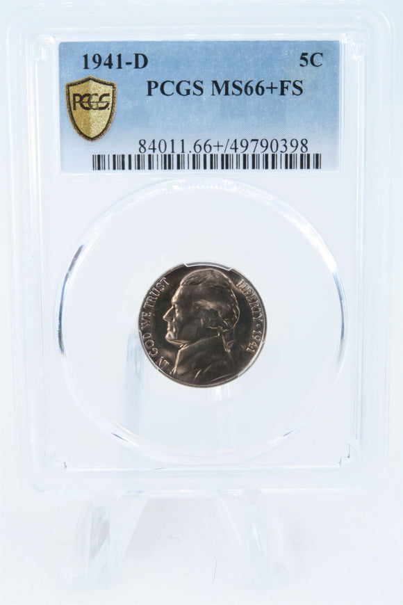 1941-D PCGS MS66+FS Jefferson Nickel Full Steps Business Strike 5C