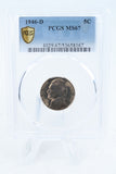 1946-D PCGS MS67 Jefferson Nickel Business Strike 5C