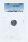 1861-P PCGS AU53 Seated Liberty Half Dime Business Strike H10C