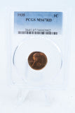 1935-P PCGS MS67RD Lincoln Wheat Cent Business Strike 1C