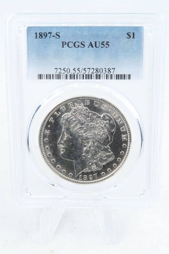 1897-S PCGS AU55 Morgan Dollar Business Strike