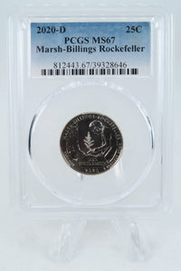 2020-D PCGS MS67 Marsh-Billings-Rockefeller NP Quarter Business Strike 25C