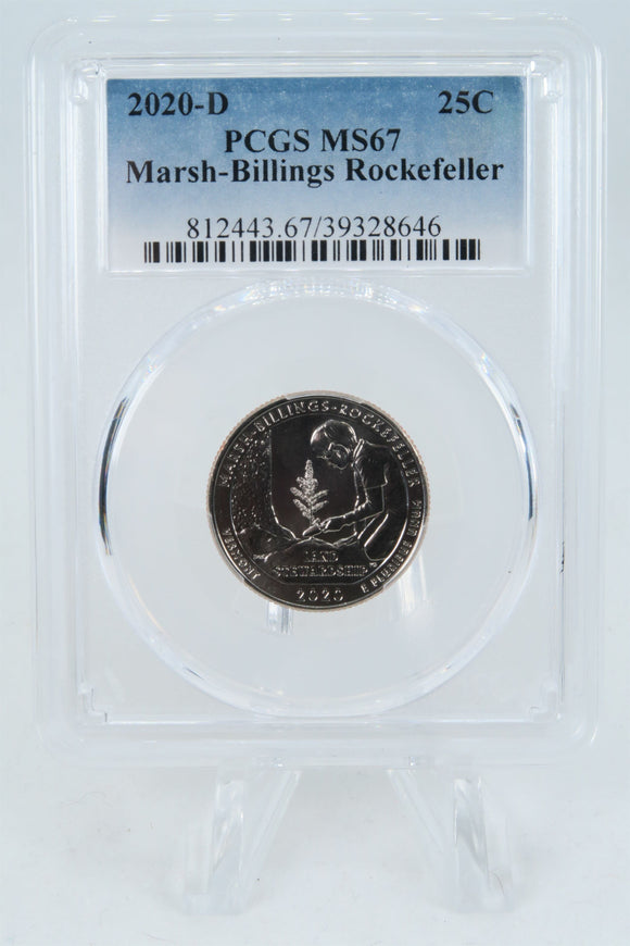 2020-D PCGS MS67 Marsh-Billings-Rockefeller NP Quarter Business Strike 25C