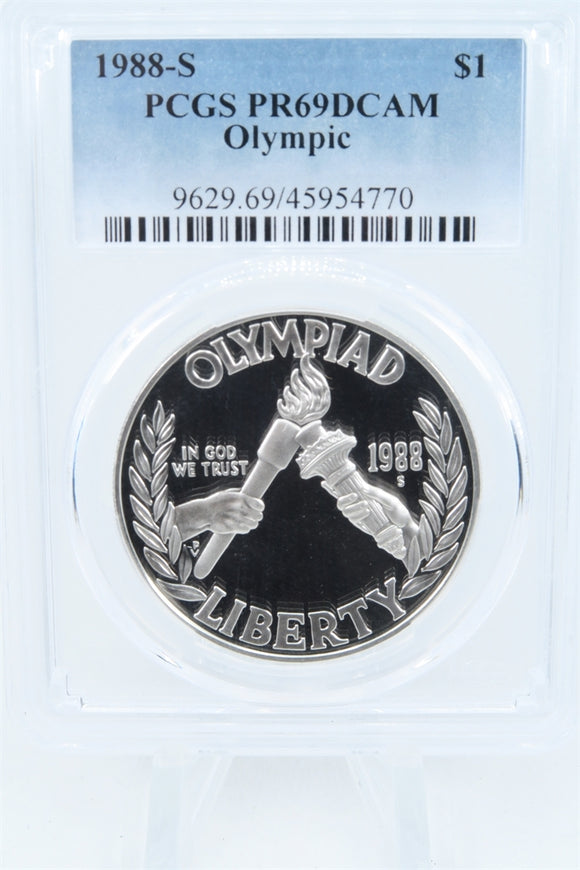 1988-S PCGS PR69DCAM Olympic Silver Modern Commemorative Dollar Proof